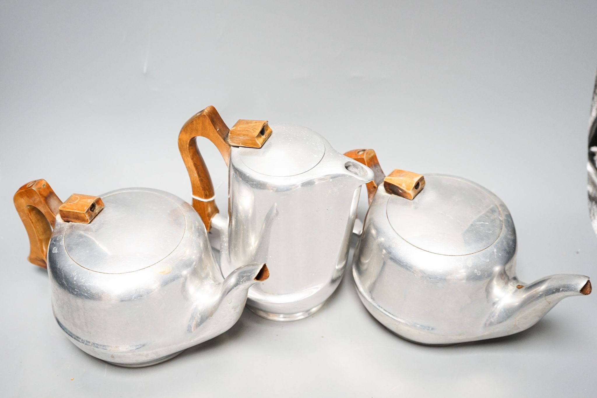 A Picquot ware aluminium 5-piece tea set